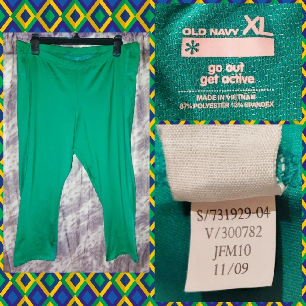 Old Navy brand Green Athletic Soft Knit Capri Pants/Leggings Sz XL